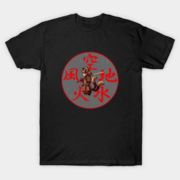 Samurai Two Tailed Tom - Niten ichi-ryū - Grunge Style T-Shirt by Two Tailed Tom